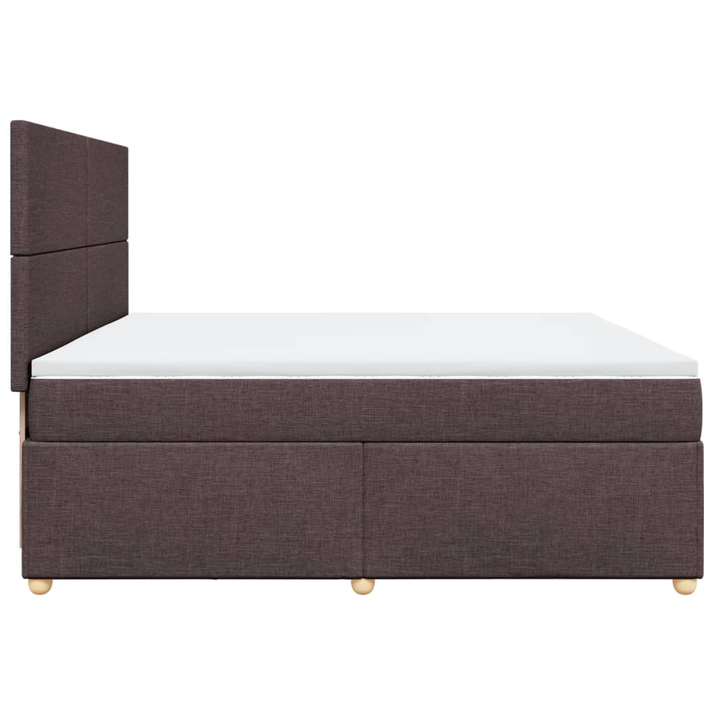 Boxspring met matras stof donkerbruin 200x200 cm is nu te koop bij PeponiXL, paradijselijk wonen!
