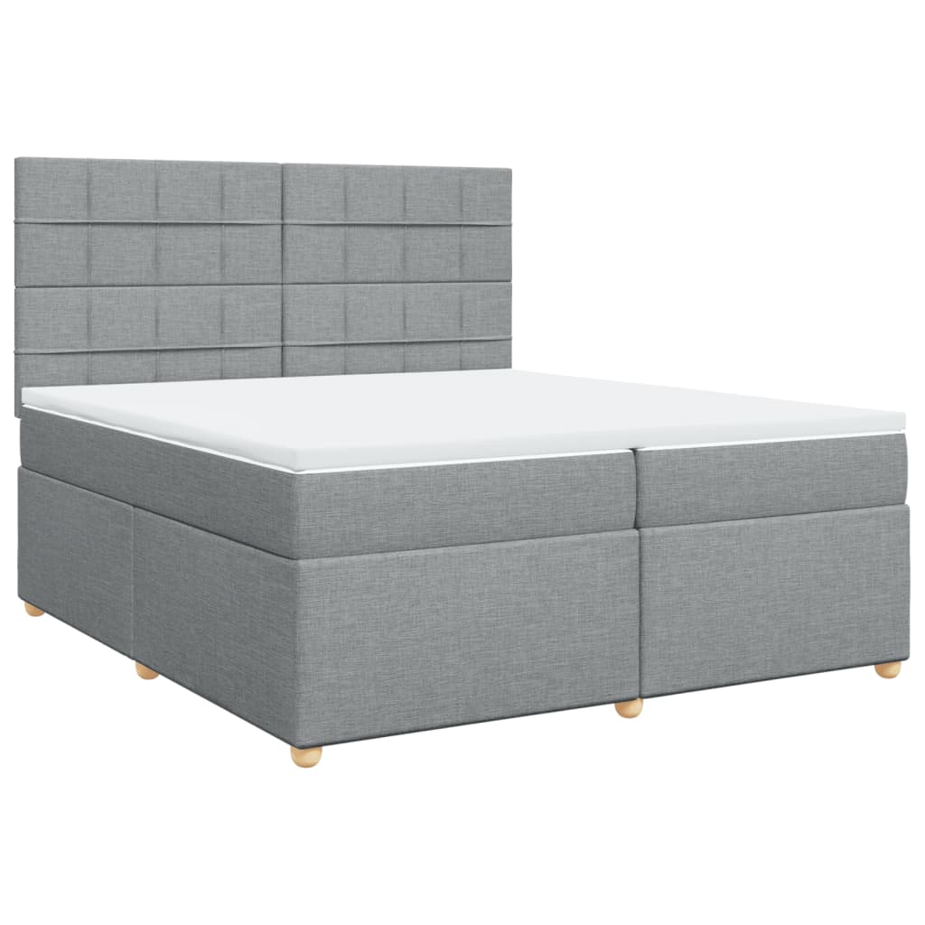 Boxspring met matras stof lichtgrijs 200x200 cm is nu te koop bij PeponiXL, paradijselijk wonen!