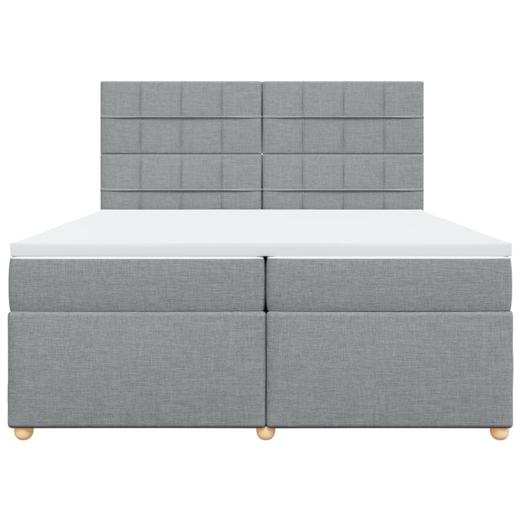 Boxspring met matras stof lichtgrijs 200x200 cm is nu te koop bij PeponiXL, paradijselijk wonen!