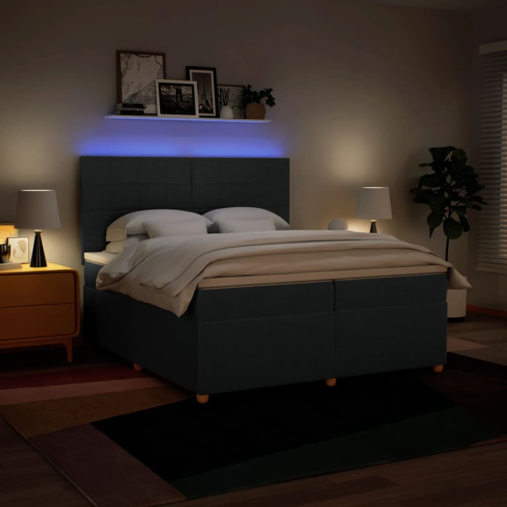Boxspring met matras stof blauw 200x200 cm is nu te koop bij PeponiXL, paradijselijk wonen!