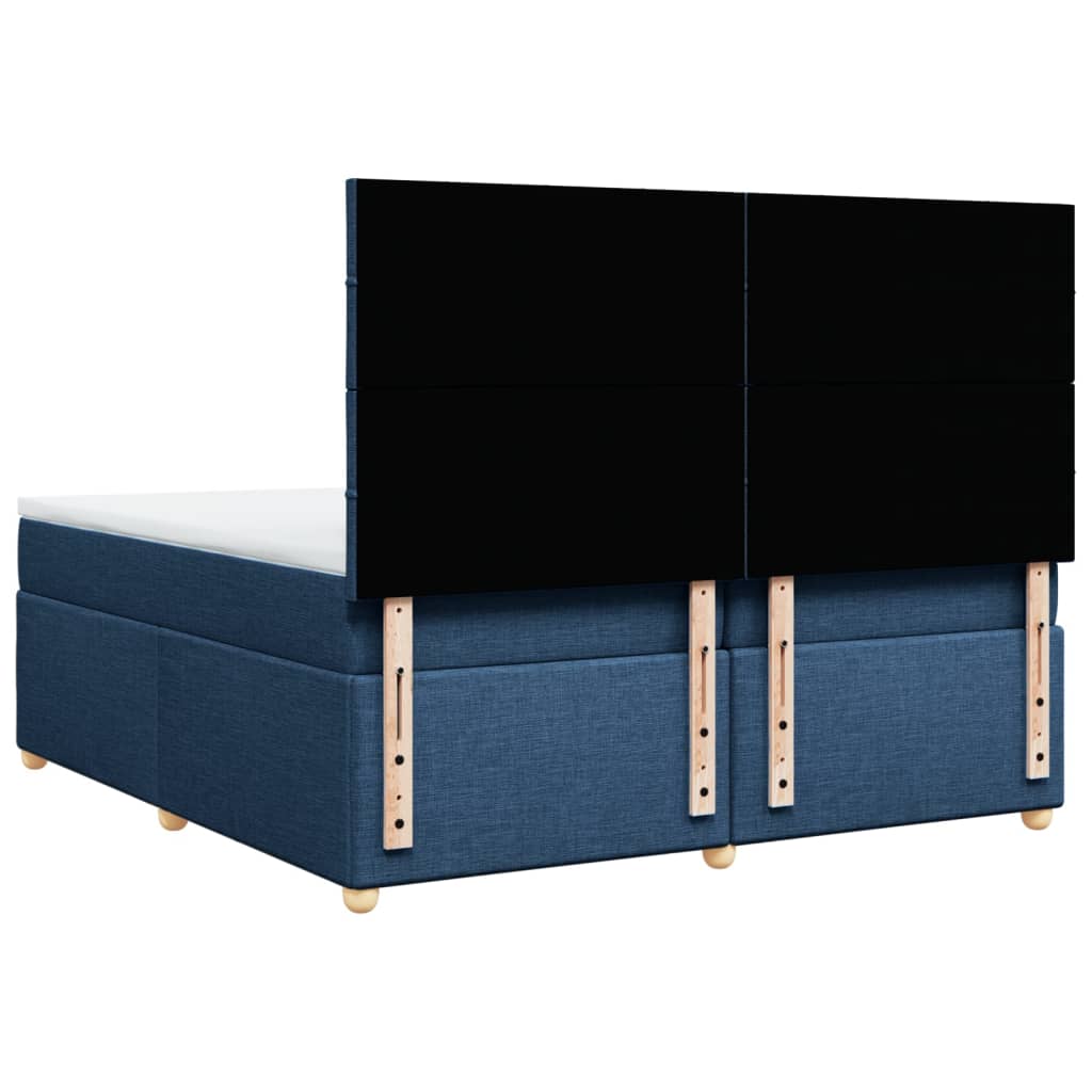 Boxspring met matras stof blauw 200x200 cm is nu te koop bij PeponiXL, paradijselijk wonen!