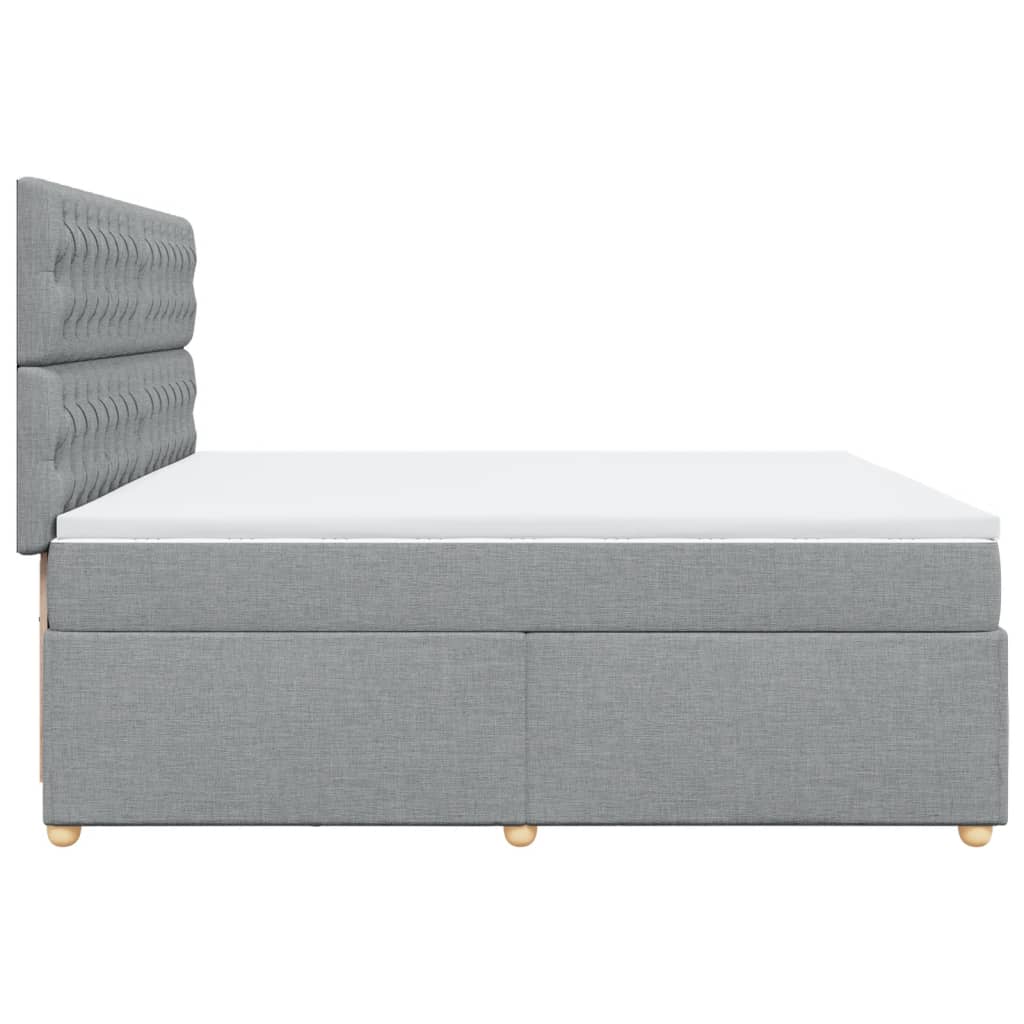 Boxspring met matras stof lichtgrijs 200x200 cm is nu te koop bij PeponiXL, paradijselijk wonen!