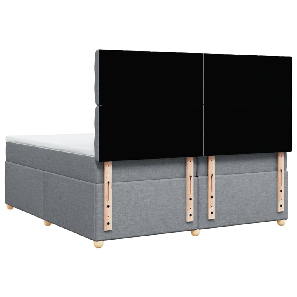 Boxspring met matras stof lichtgrijs 200x200 cm is nu te koop bij PeponiXL, paradijselijk wonen!