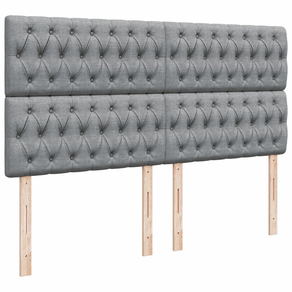 Boxspring met matras stof lichtgrijs 200x200 cm is nu te koop bij PeponiXL, paradijselijk wonen!