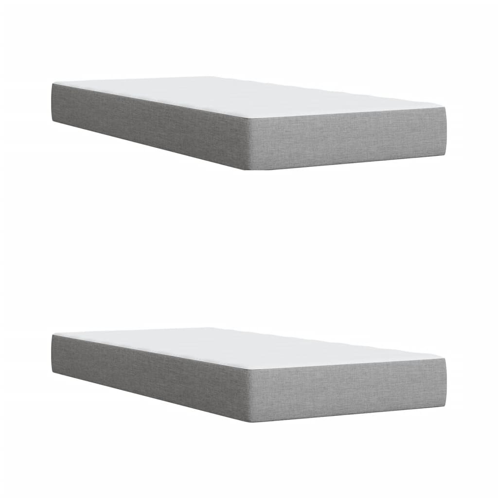 Boxspring met matras stof lichtgrijs 200x200 cm is nu te koop bij PeponiXL, paradijselijk wonen!