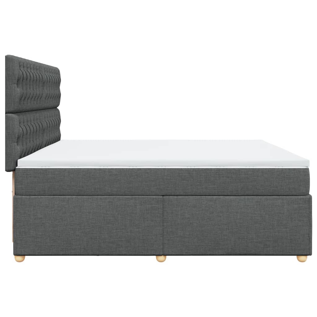 Boxspring met matras stof donkergrijs 200x200 cm is nu te koop bij PeponiXL, paradijselijk wonen!