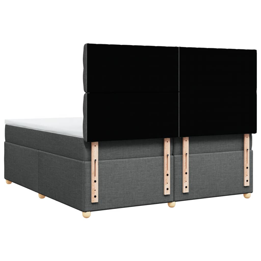 Boxspring met matras stof donkergrijs 200x200 cm is nu te koop bij PeponiXL, paradijselijk wonen!