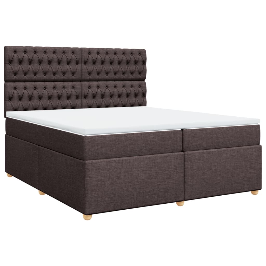 Boxspring met matras stof donkerbruin 200x200 cm is nu te koop bij PeponiXL, paradijselijk wonen!