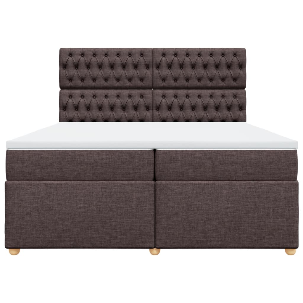 Boxspring met matras stof donkerbruin 200x200 cm is nu te koop bij PeponiXL, paradijselijk wonen!