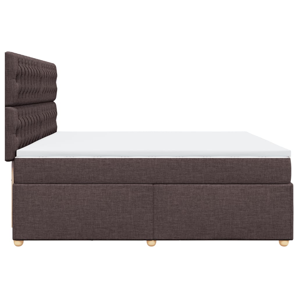 Boxspring met matras stof donkerbruin 200x200 cm is nu te koop bij PeponiXL, paradijselijk wonen!