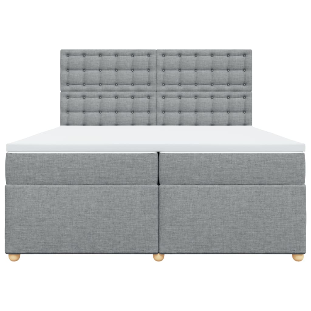 Boxspring met matras stof lichtgrijs 200x200 cm is nu te koop bij PeponiXL, paradijselijk wonen!