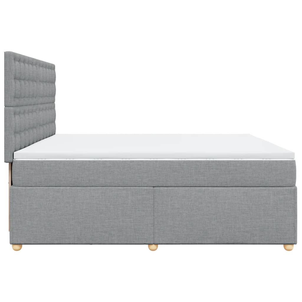 Boxspring met matras stof lichtgrijs 200x200 cm is nu te koop bij PeponiXL, paradijselijk wonen!