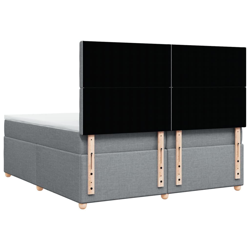 Boxspring met matras stof lichtgrijs 200x200 cm is nu te koop bij PeponiXL, paradijselijk wonen!