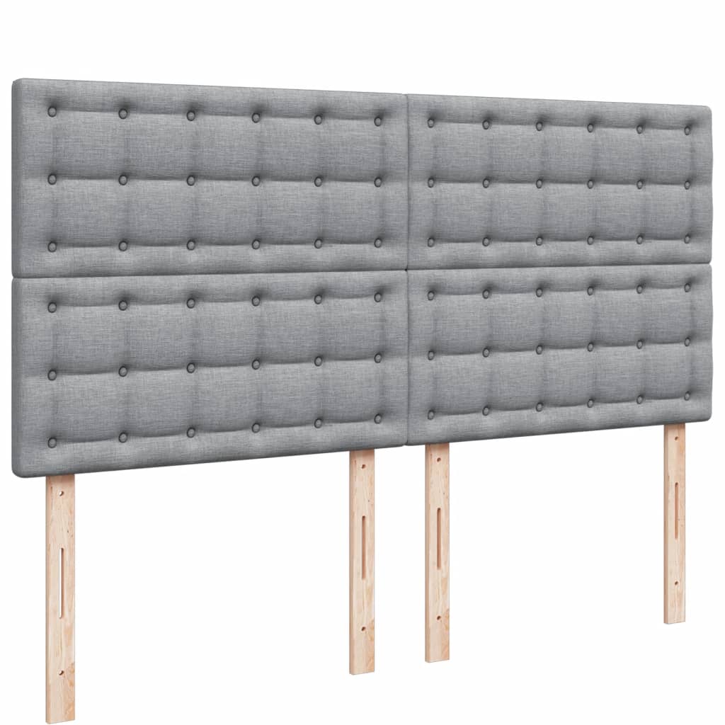 Boxspring met matras stof lichtgrijs 200x200 cm is nu te koop bij PeponiXL, paradijselijk wonen!