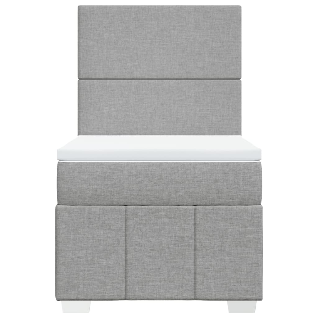 Boxspring met matras stof lichtgrijs 90x190 cm is nu te koop bij PeponiXL, paradijselijk wonen!