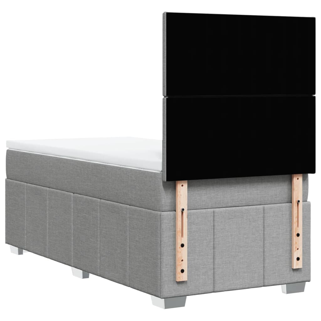 Boxspring met matras stof lichtgrijs 90x190 cm is nu te koop bij PeponiXL, paradijselijk wonen!