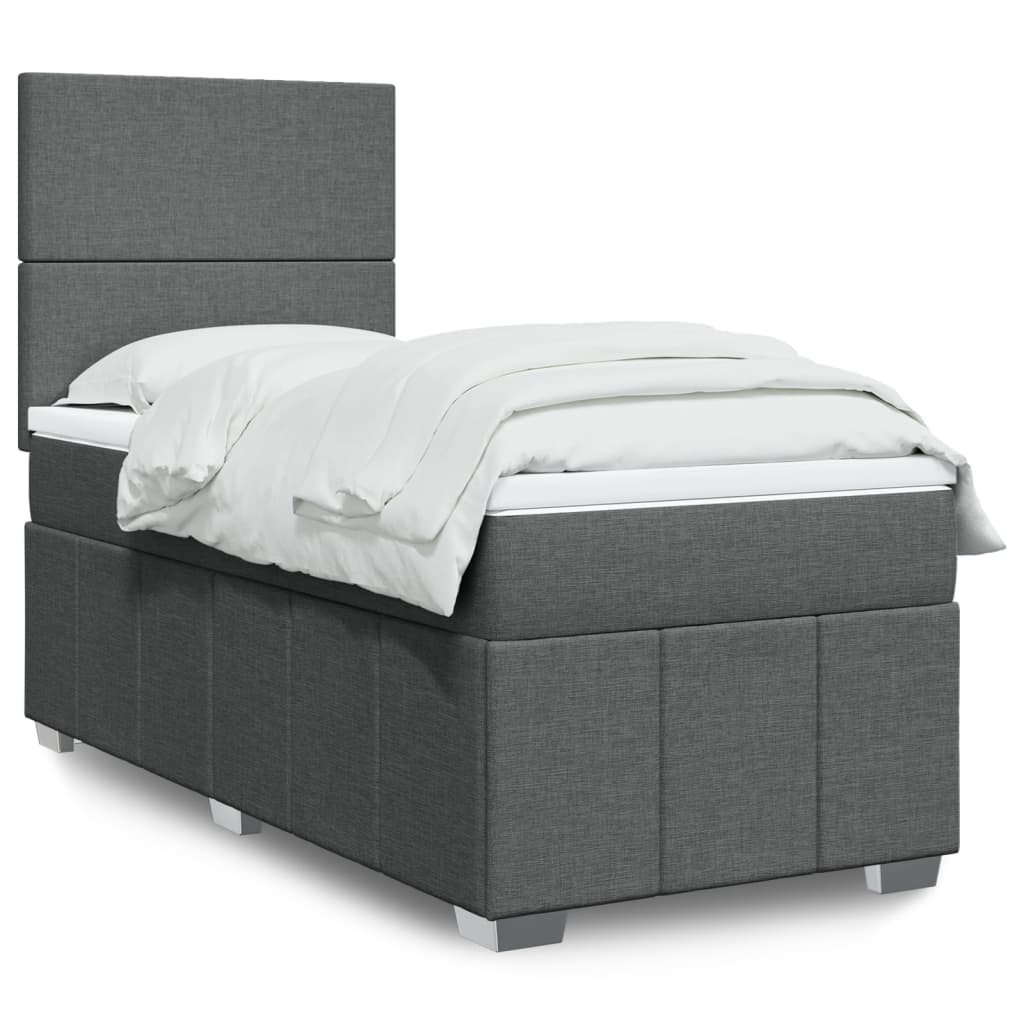 Boxspring met matras stof donkergrijs 90x190 cm is nu te koop bij PeponiXL, paradijselijk wonen!