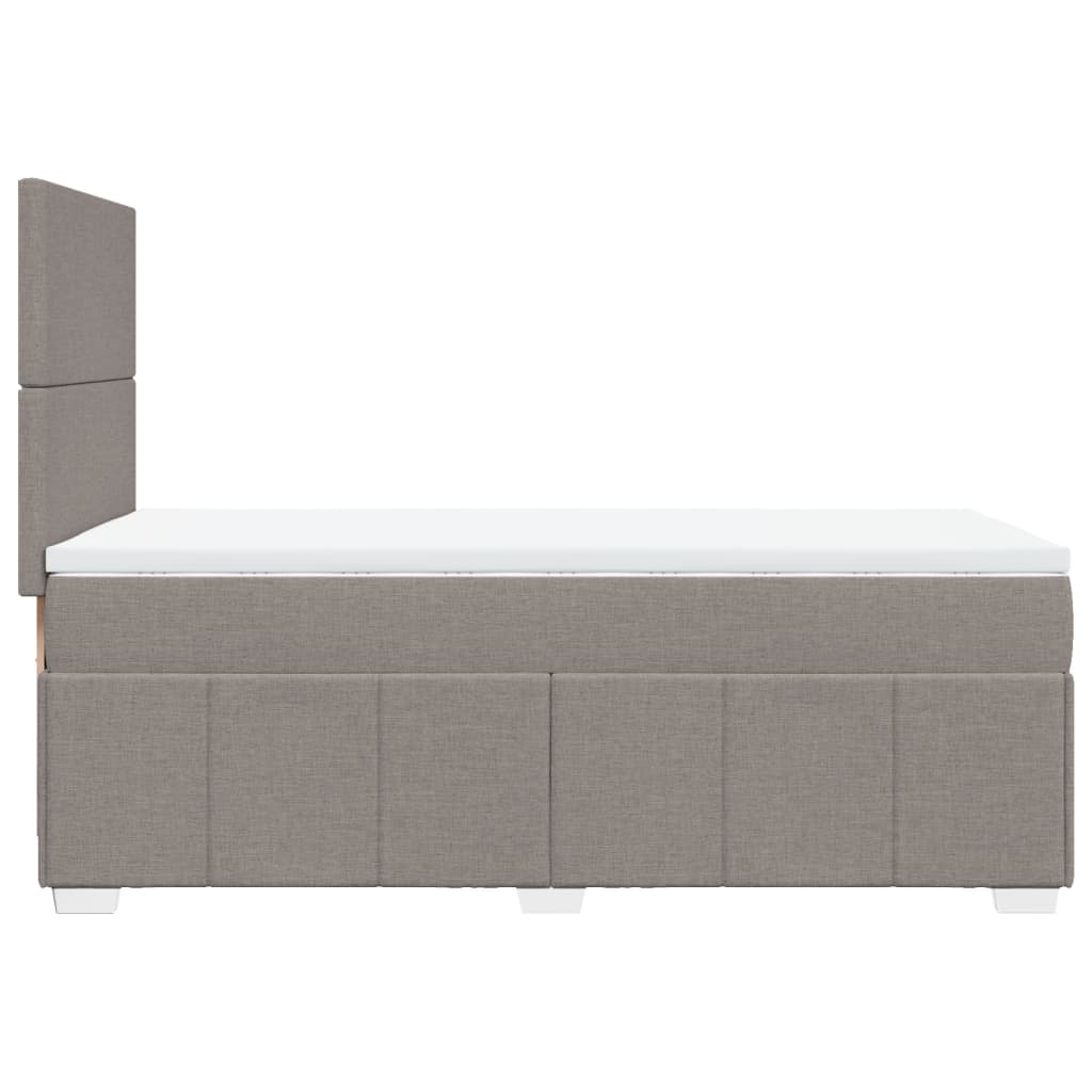 Boxspring met matras stof taupe 90x190 cm