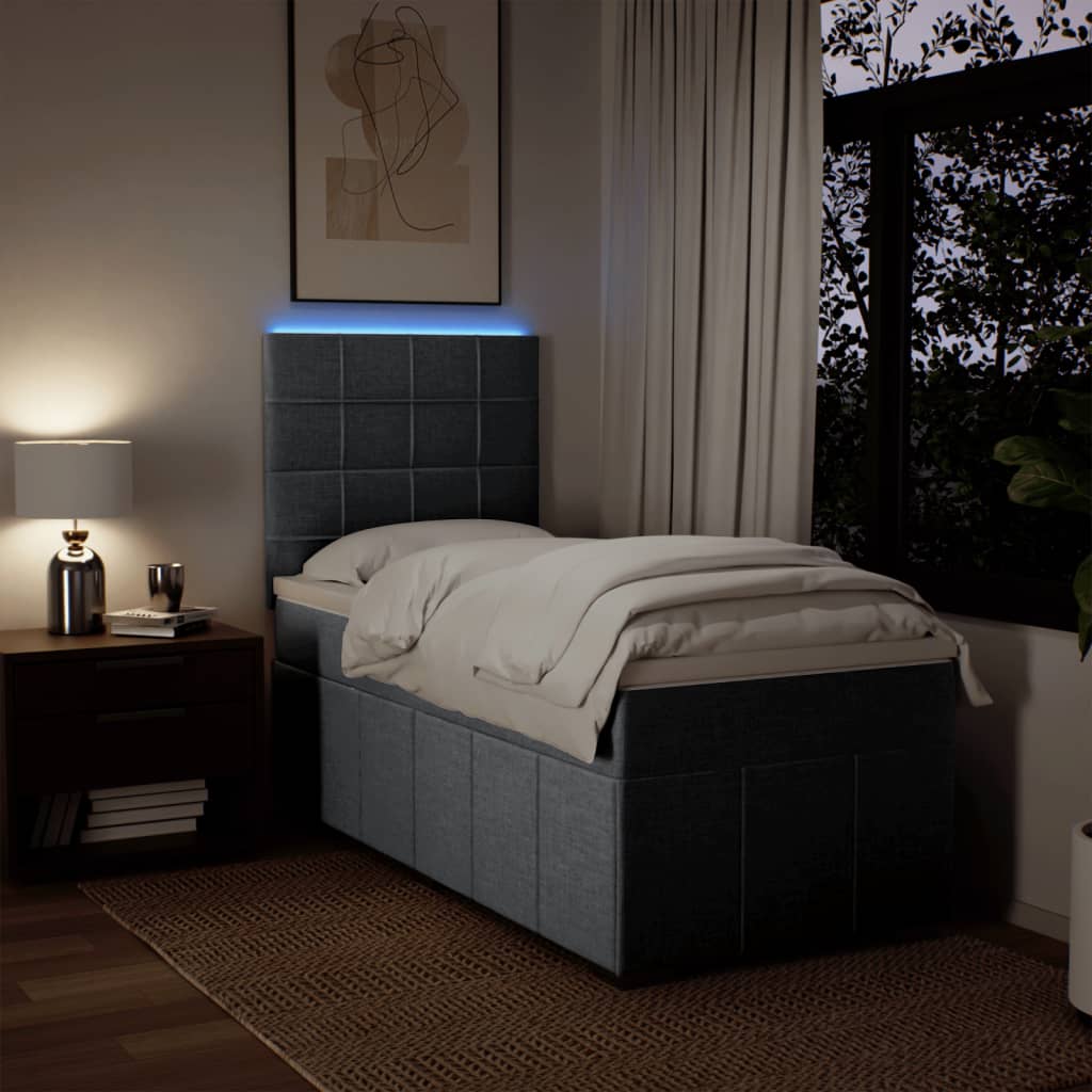 Boxspring met matras stof lichtgrijs 90x190 cm is nu te koop bij PeponiXL, paradijselijk wonen!