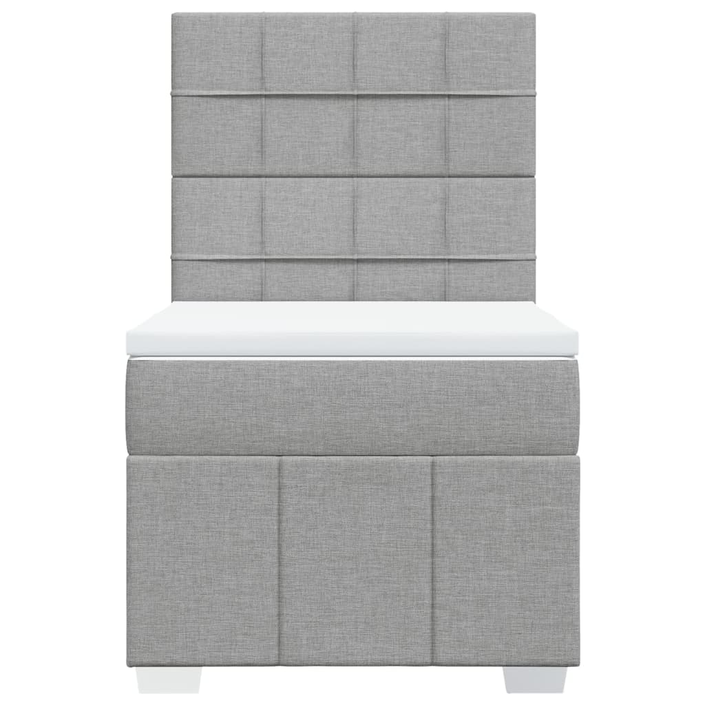 Boxspring met matras stof lichtgrijs 90x190 cm is nu te koop bij PeponiXL, paradijselijk wonen!