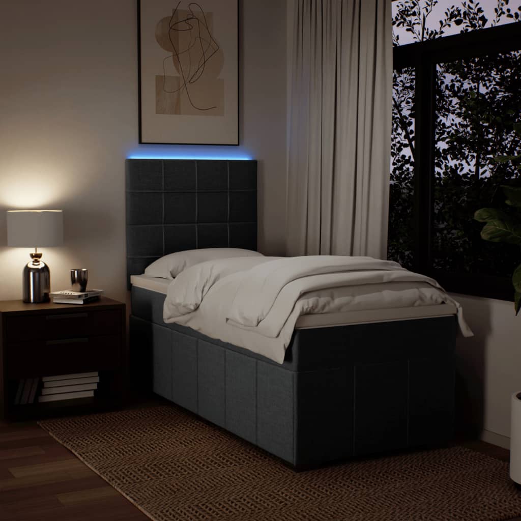 Boxspring met matras stof donkergrijs 90x190 cm is nu te koop bij PeponiXL, paradijselijk wonen!