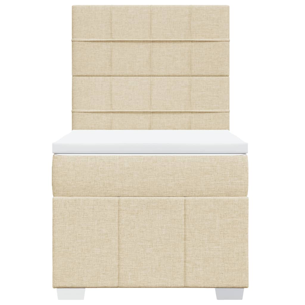 Boxspring met matras stof crèmekleurig 90x190 cm is nu te koop bij PeponiXL, paradijselijk wonen!