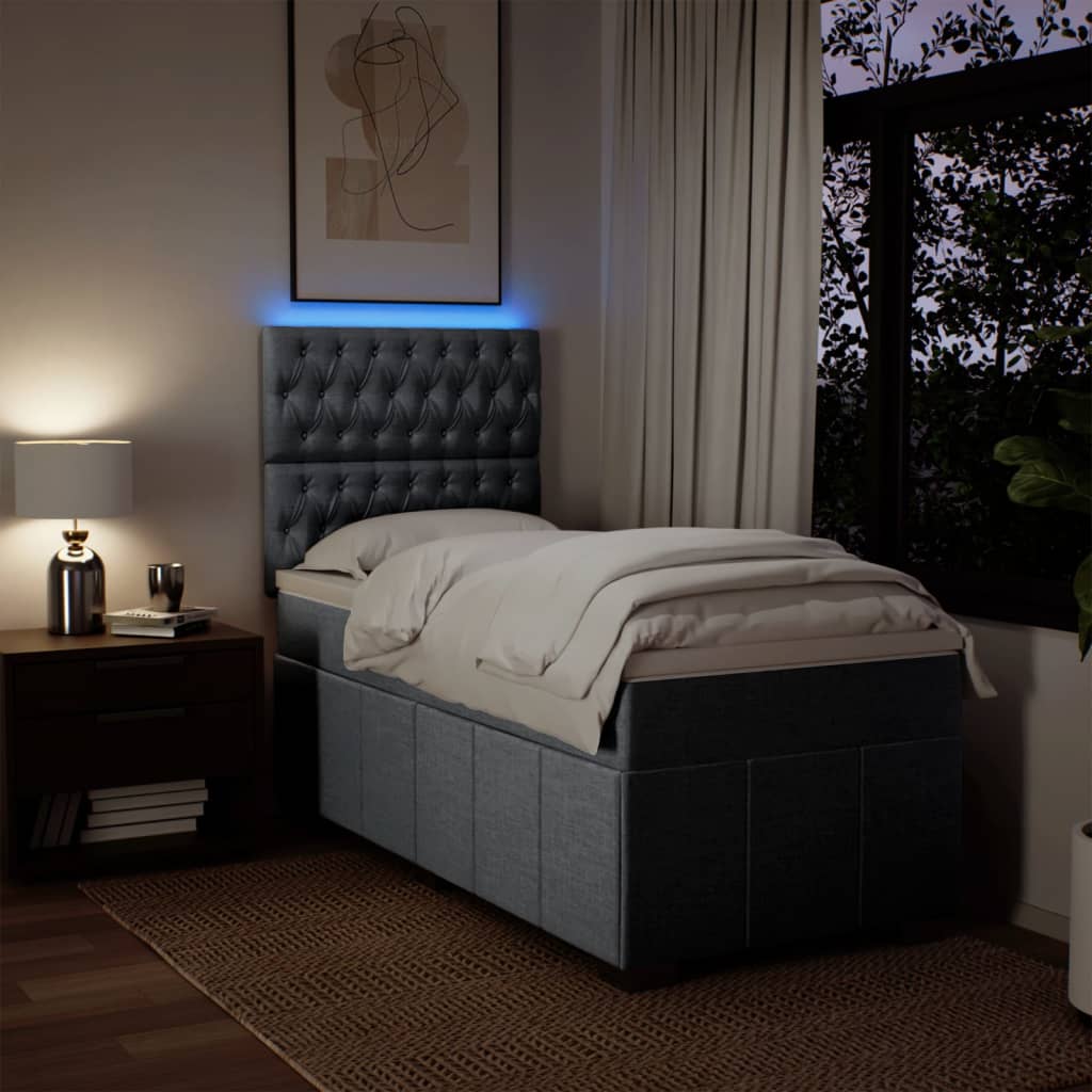 Boxspring met matras stof lichtgrijs 90x190 cm is nu te koop bij PeponiXL, paradijselijk wonen!