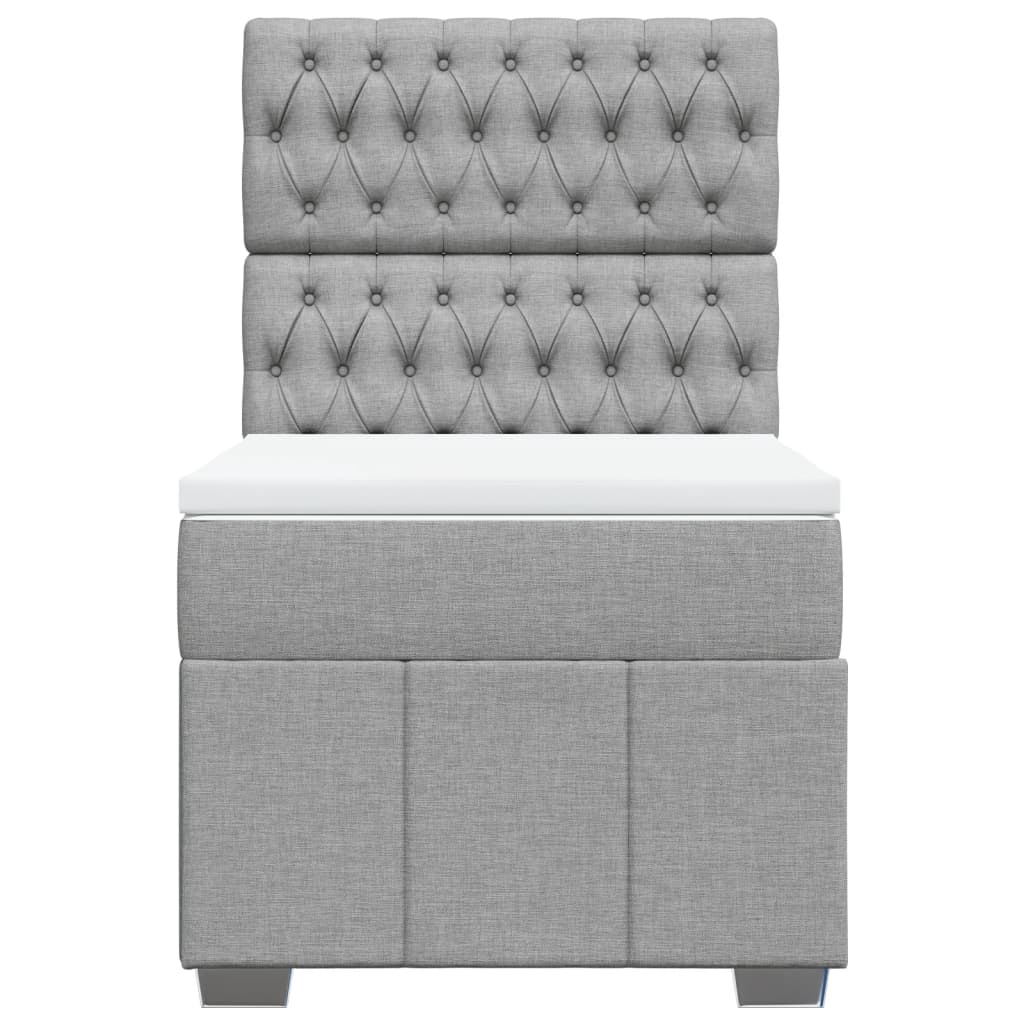 Boxspring met matras stof lichtgrijs 90x190 cm is nu te koop bij PeponiXL, paradijselijk wonen!