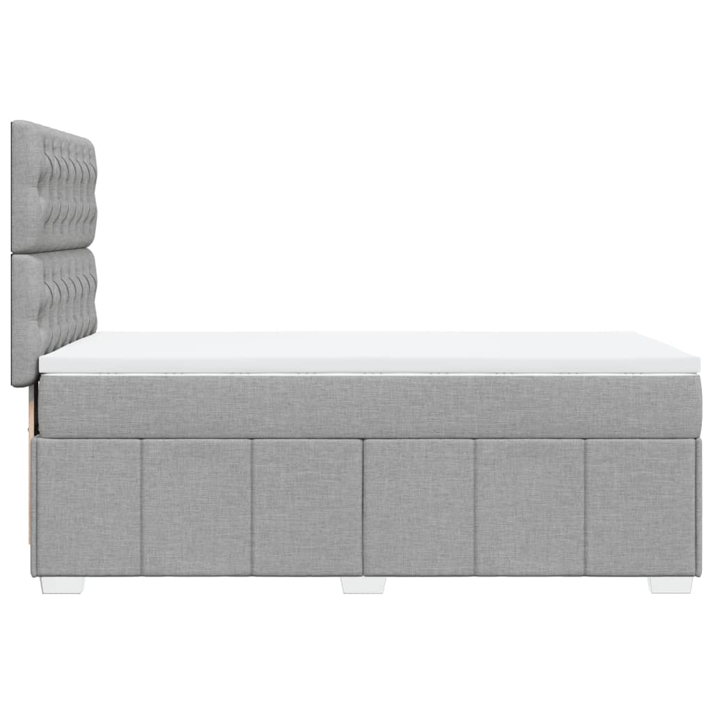 Boxspring met matras stof lichtgrijs 90x190 cm is nu te koop bij PeponiXL, paradijselijk wonen!