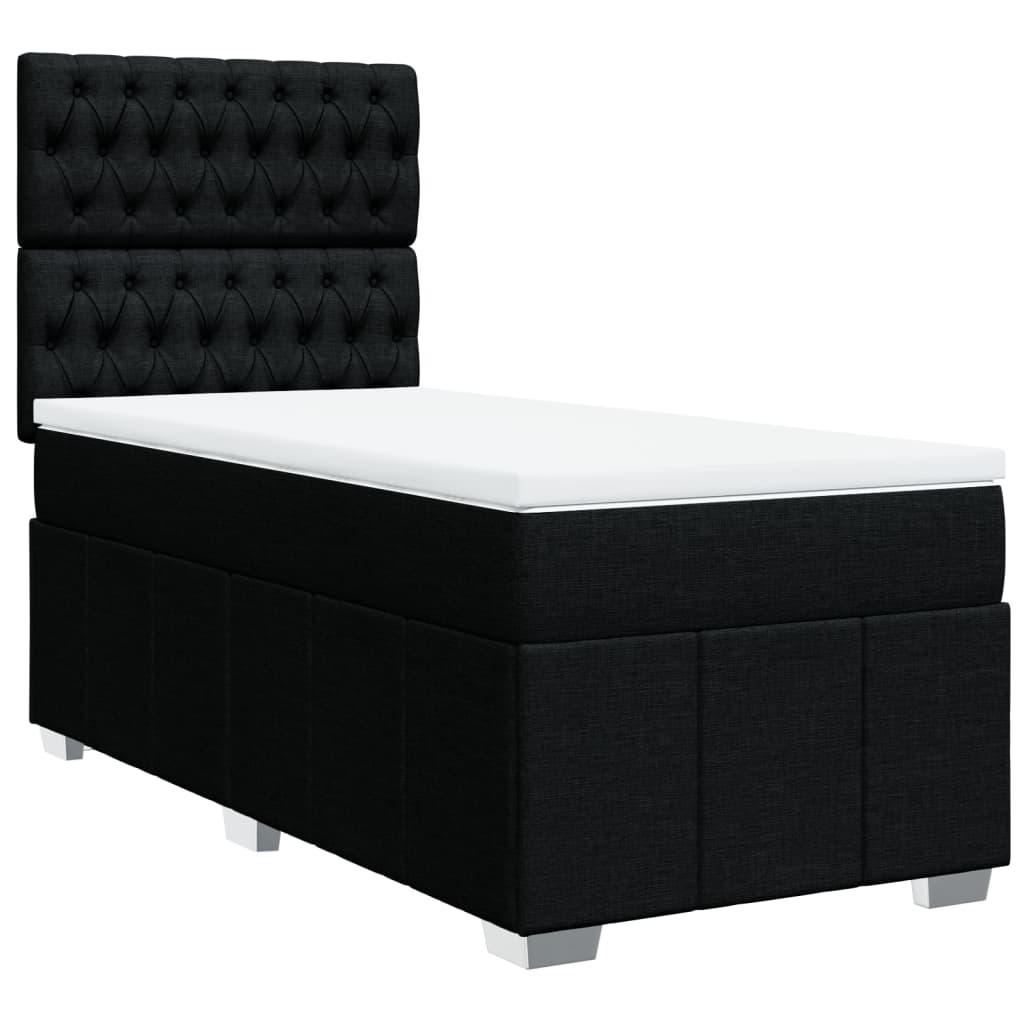 Boxspring met matras stof zwart 90x190 cm is nu te koop bij PeponiXL, paradijselijk wonen!
