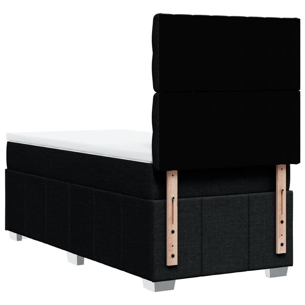Boxspring met matras stof zwart 90x190 cm is nu te koop bij PeponiXL, paradijselijk wonen!