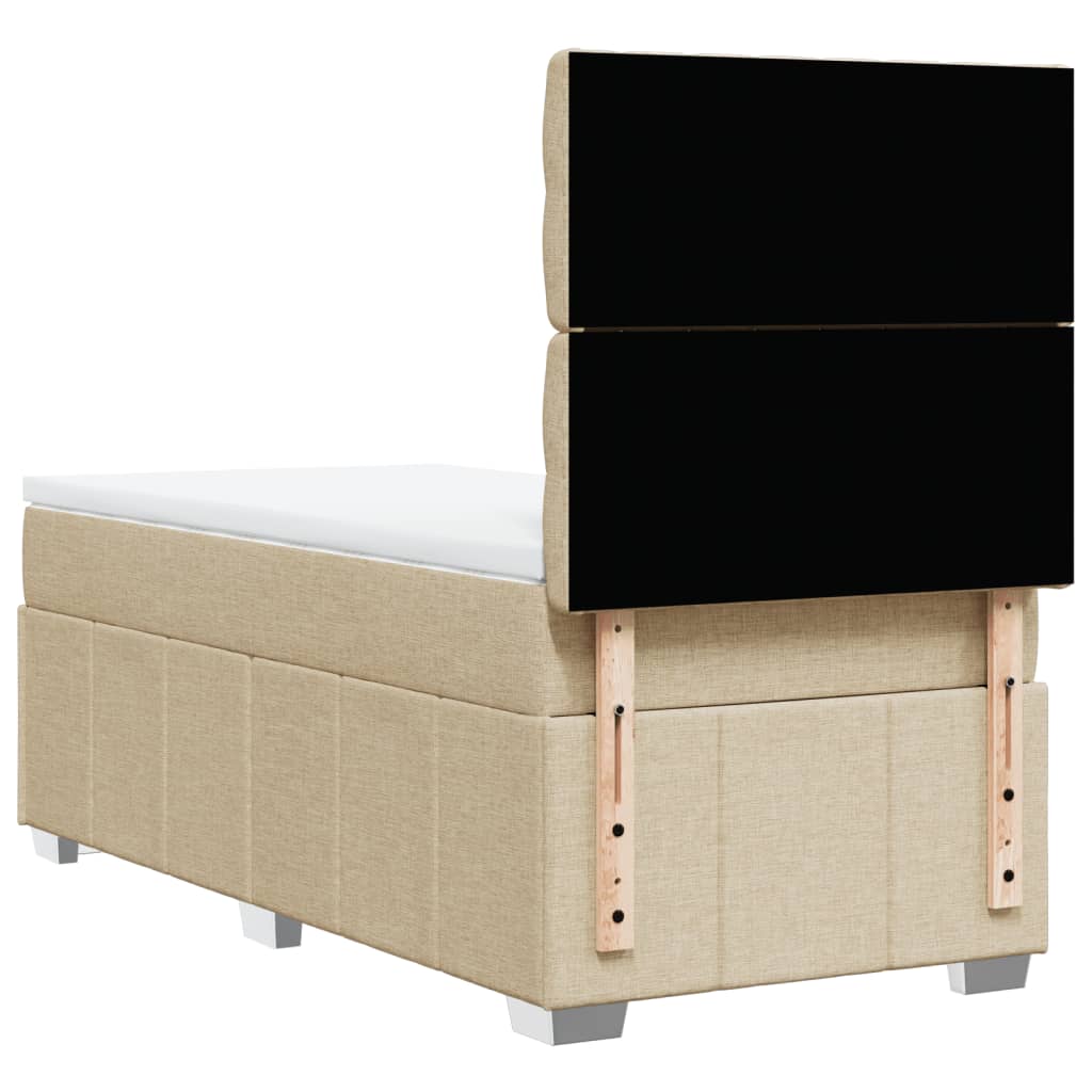 Boxspring met matras stof crèmekleurig 90x190 cm is nu te koop bij PeponiXL, paradijselijk wonen!