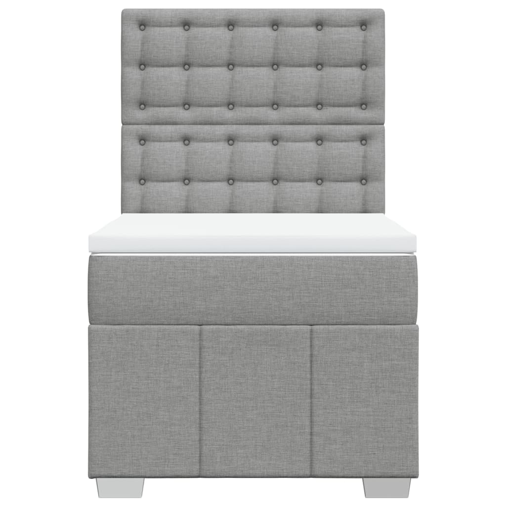 Boxspring met matras stof lichtgrijs 90x190 cm is nu te koop bij PeponiXL, paradijselijk wonen!