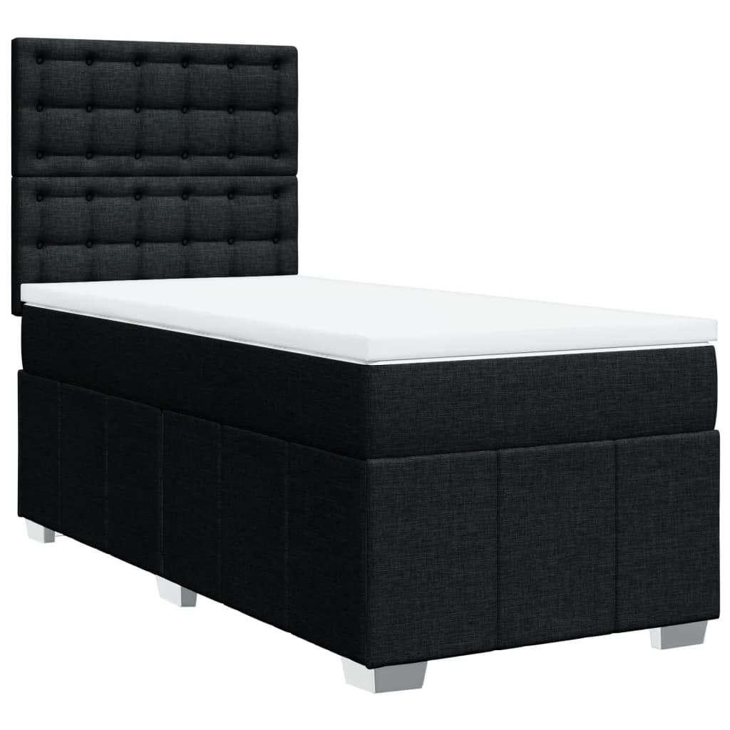 Boxspring met matras stof zwart 90x190 cm is nu te koop bij PeponiXL, paradijselijk wonen!