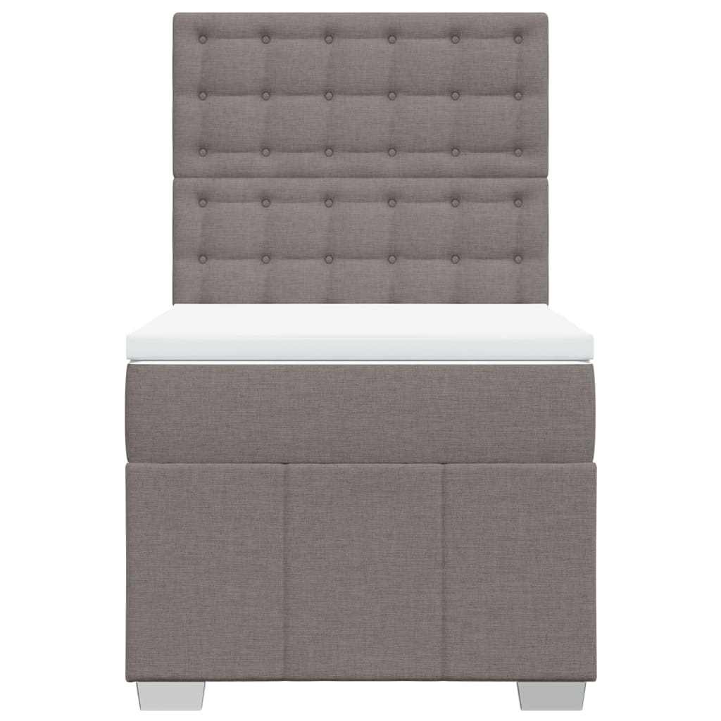 Boxspring met matras stof taupe 90x190 cm
