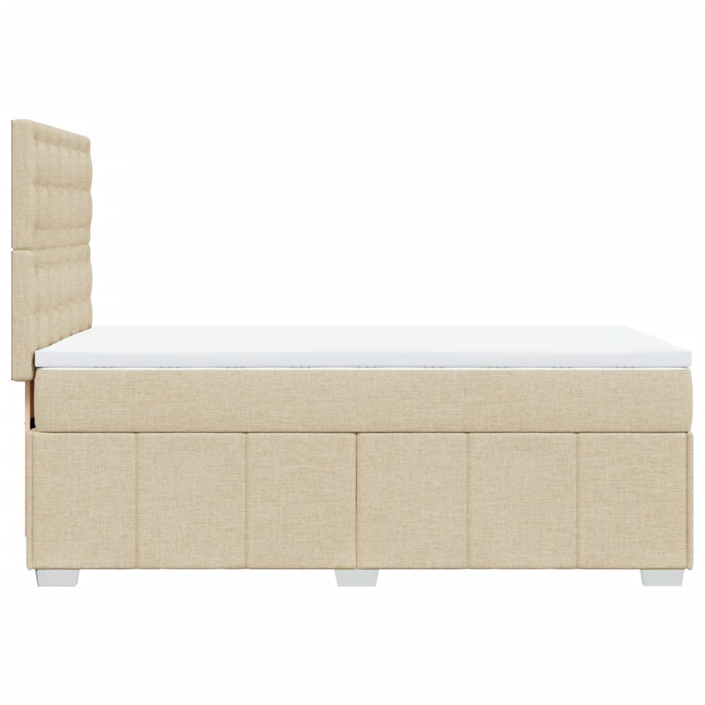 Boxspring met matras stof crèmekleurig 90x190 cm is nu te koop bij PeponiXL, paradijselijk wonen!