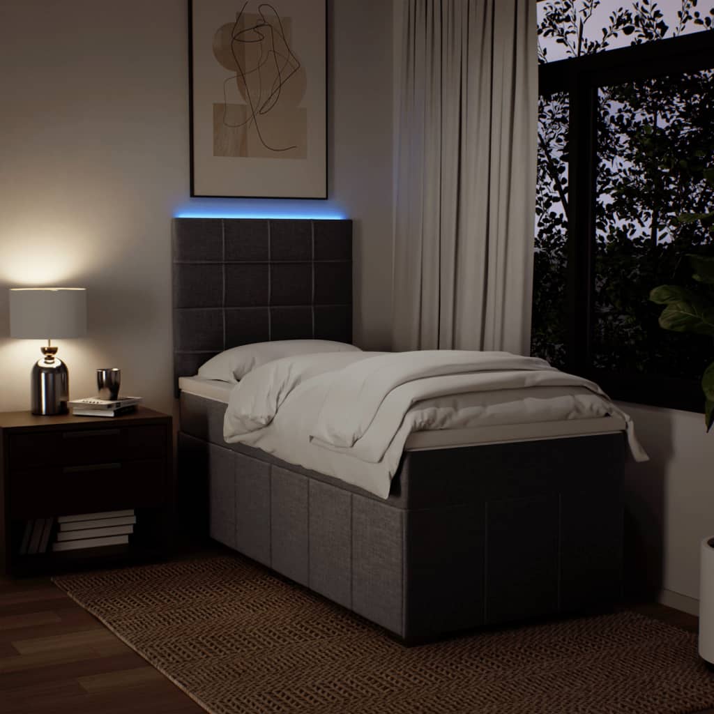 Boxspring met matras stof taupe 90x200 cm is nu te koop bij PeponiXL, paradijselijk wonen!
