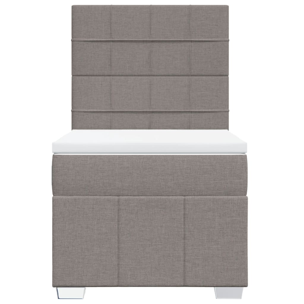 Boxspring met matras stof taupe 90x200 cm is nu te koop bij PeponiXL, paradijselijk wonen!