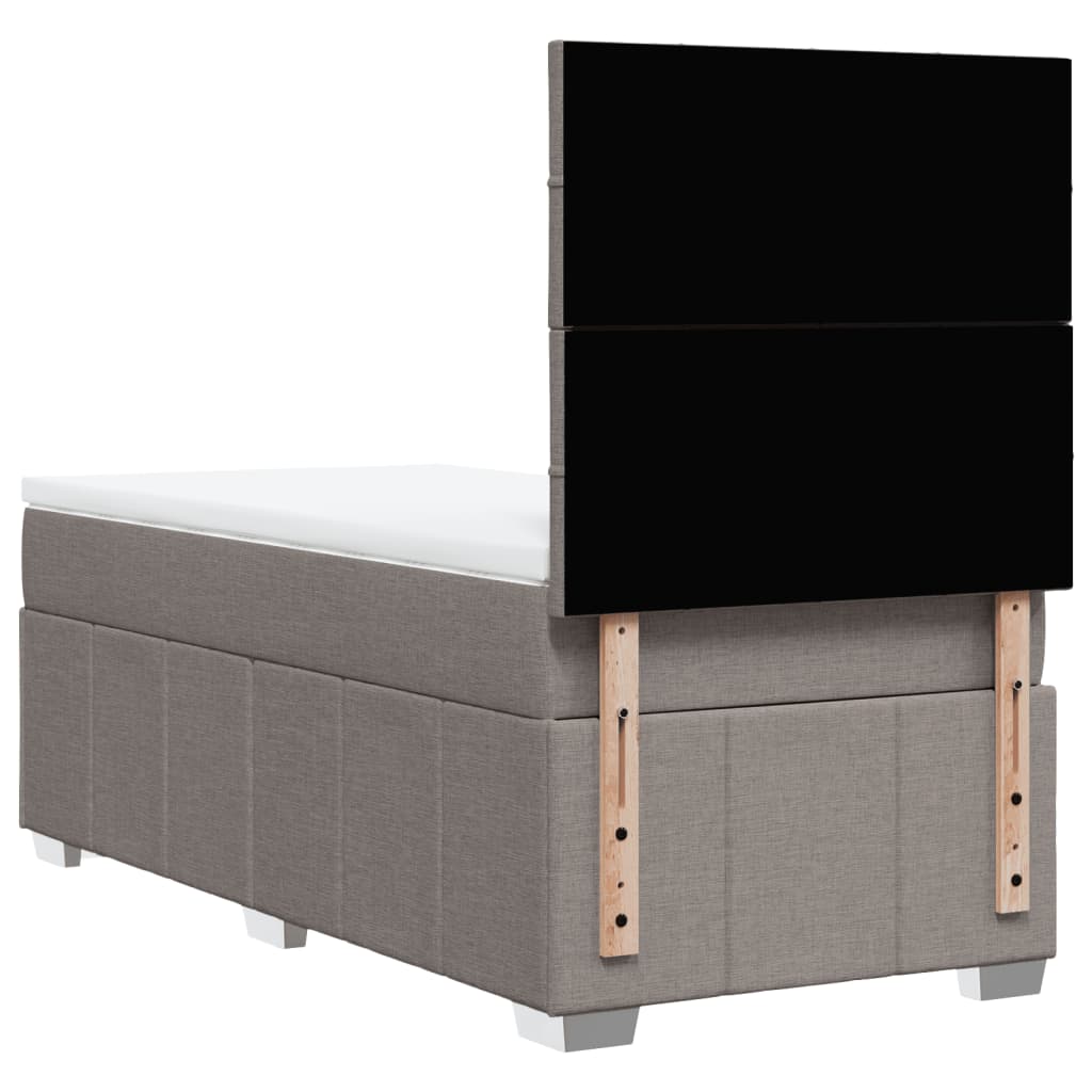 Boxspring met matras stof taupe 90x200 cm is nu te koop bij PeponiXL, paradijselijk wonen!