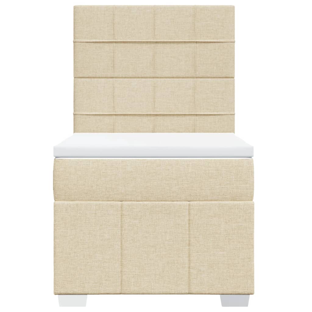 Boxspring met matras stof crèmekleurig 90x200 cm is nu te koop bij PeponiXL, paradijselijk wonen!