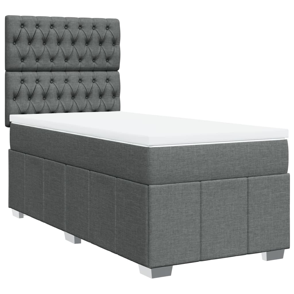 Boxspring met matras stof donkergrijs 90x200 cm is nu te koop bij PeponiXL, paradijselijk wonen!