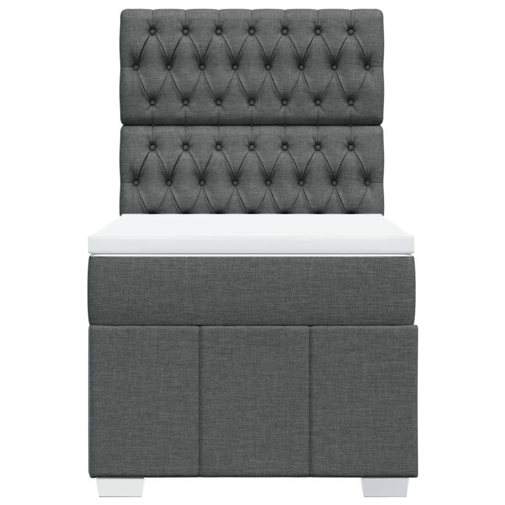 Boxspring met matras stof donkergrijs 90x200 cm is nu te koop bij PeponiXL, paradijselijk wonen!