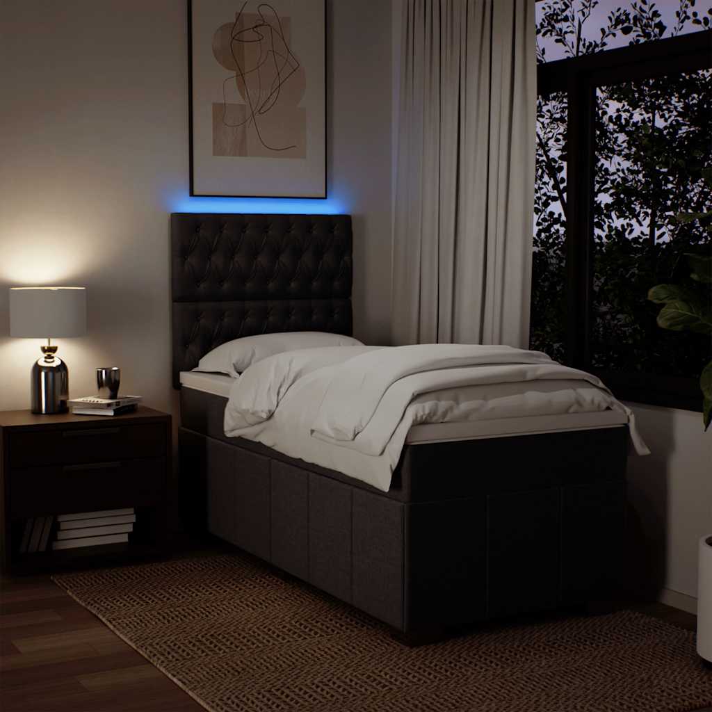 Boxspring met matras stof donkerbruin 90x200 cm is nu te koop bij PeponiXL, paradijselijk wonen!