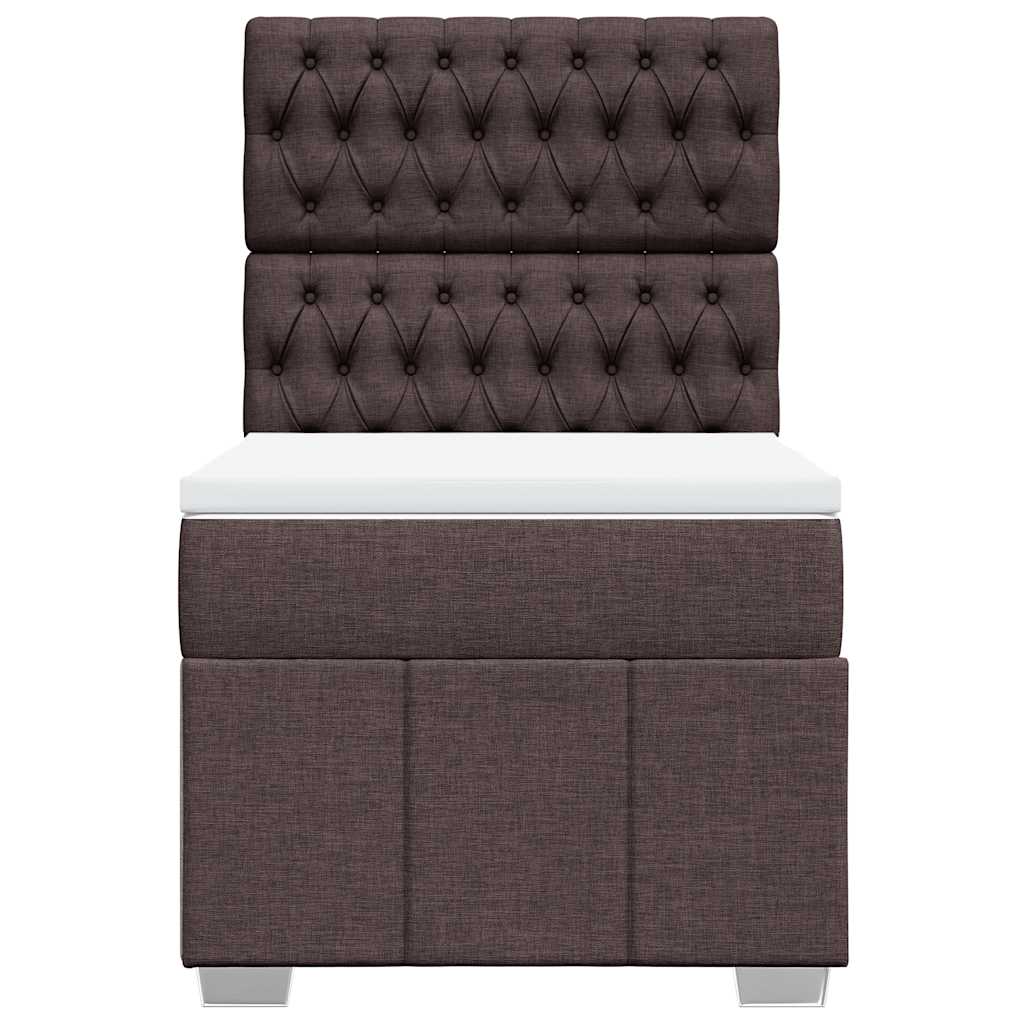 Boxspring met matras stof donkerbruin 90x200 cm is nu te koop bij PeponiXL, paradijselijk wonen!