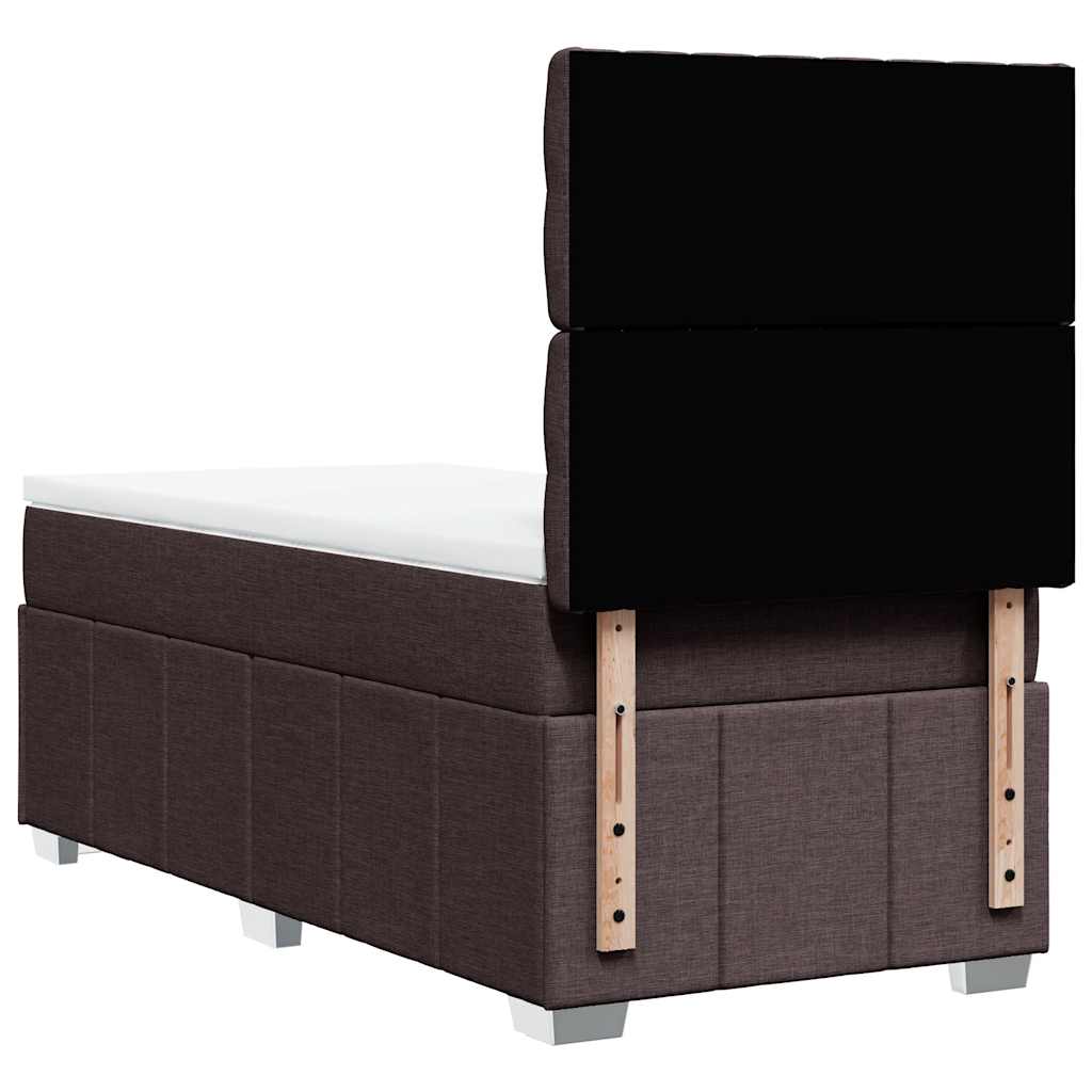 Boxspring met matras stof donkerbruin 90x200 cm is nu te koop bij PeponiXL, paradijselijk wonen!