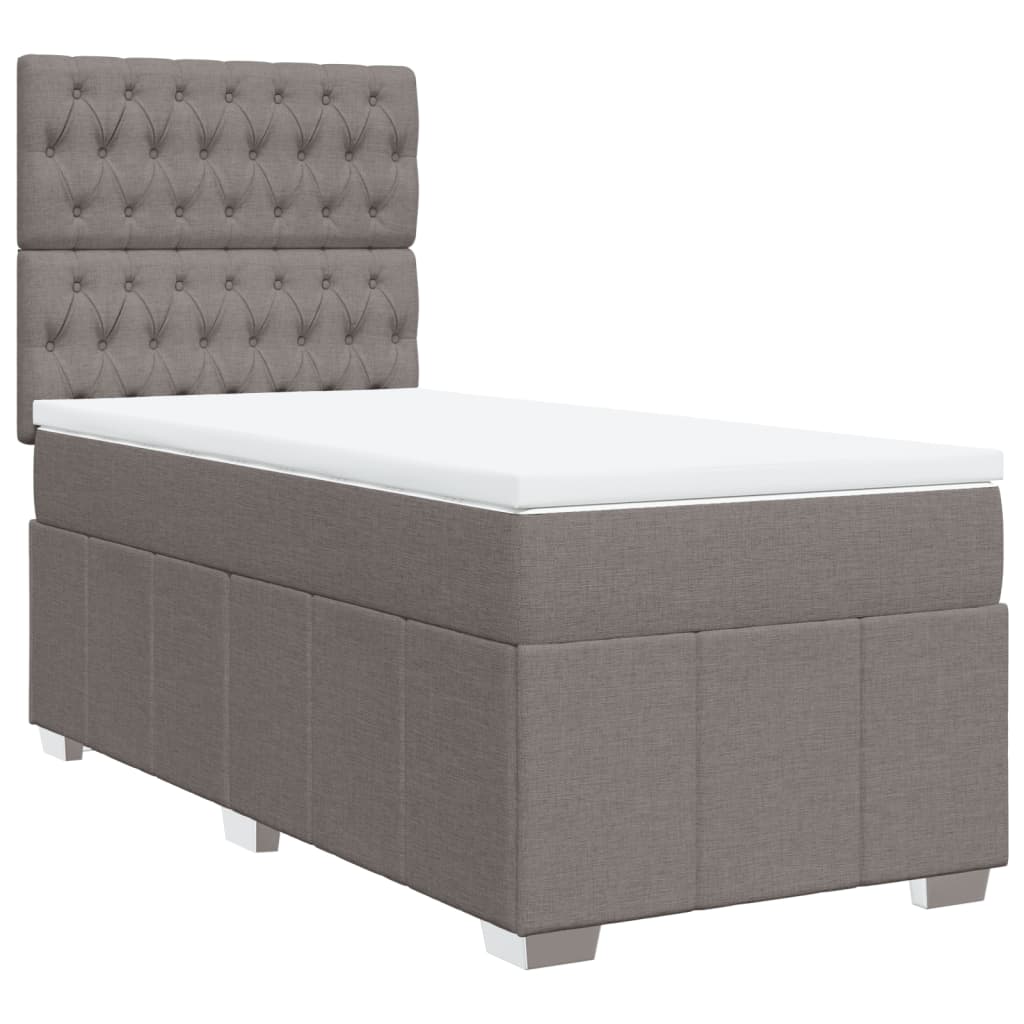 Boxspring met matras stof taupe 90x200 cm is nu te koop bij PeponiXL, paradijselijk wonen!