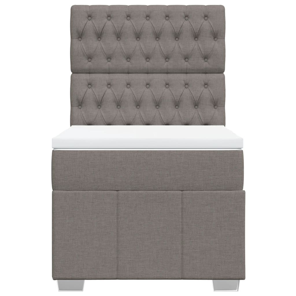 Boxspring met matras stof taupe 90x200 cm is nu te koop bij PeponiXL, paradijselijk wonen!