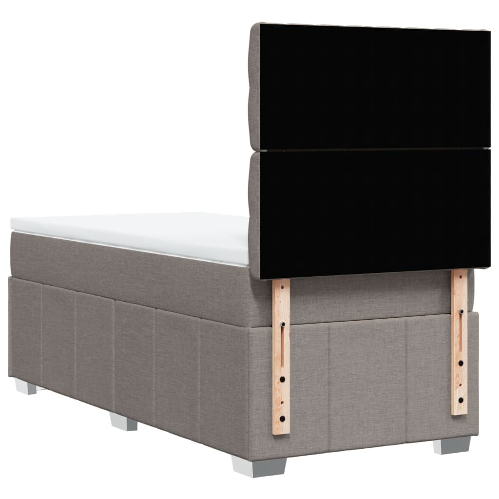 Boxspring met matras stof taupe 90x200 cm is nu te koop bij PeponiXL, paradijselijk wonen!