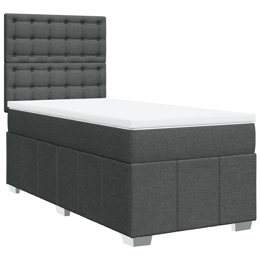 Boxspring met matras stof donkergrijs 90x200 cm is nu te koop bij PeponiXL, paradijselijk wonen!
