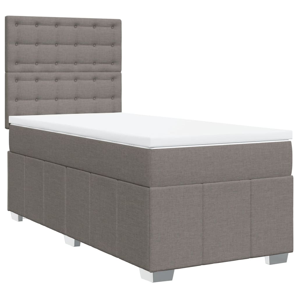 Boxspring met matras stof taupe 90x200 cm is nu te koop bij PeponiXL, paradijselijk wonen!
